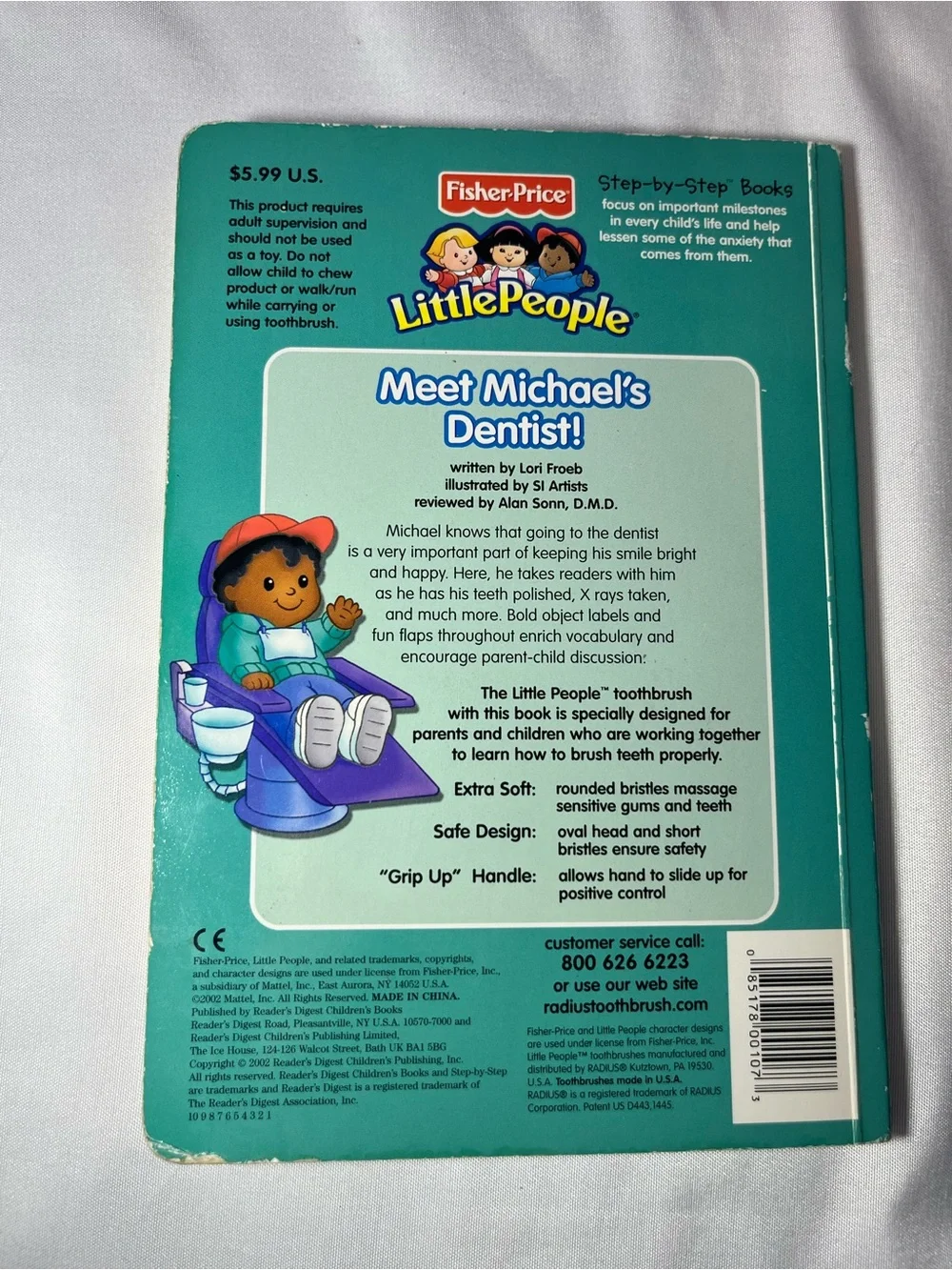 Fisher-Price Little People Meet Michael’s Dentist Book Flaps Board Book 2002 VTG